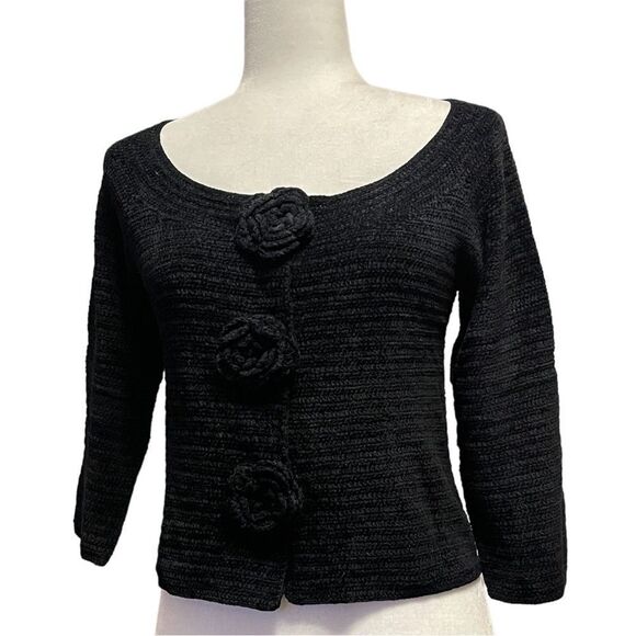 Cynthia Steffe Black Knit Cardigan - Picture 1 of 3